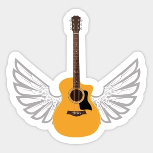 Guitar Wings Auditorium Style Acoustic Guitar Sticker
